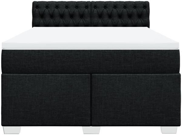 vidaXL Boxspringbett mit Matratze Schwarz 160x200 cm Stoff 3288248 Bild 6
