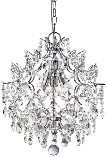 Hängeleuchte, Kristalle, Glas, chrom, H 175 cm, HARRIETTA