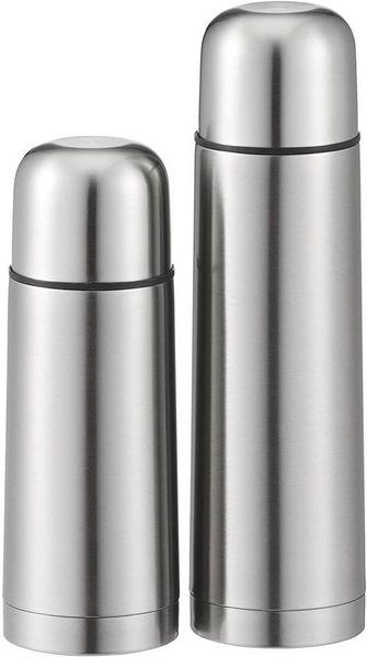 kamelshopping Isolierflasche 2er Set Edelstahl Thermoskanne, 350 & 500 ml Fassungvermögen, doppelwandig, Schnellstopp-Verschluss