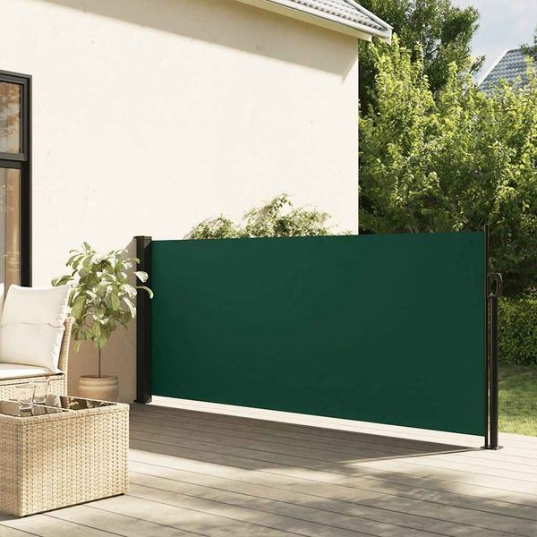 vidaXL Seitenmarkise Ausziehbar Dunkelgrün 120x600 cm 4004500