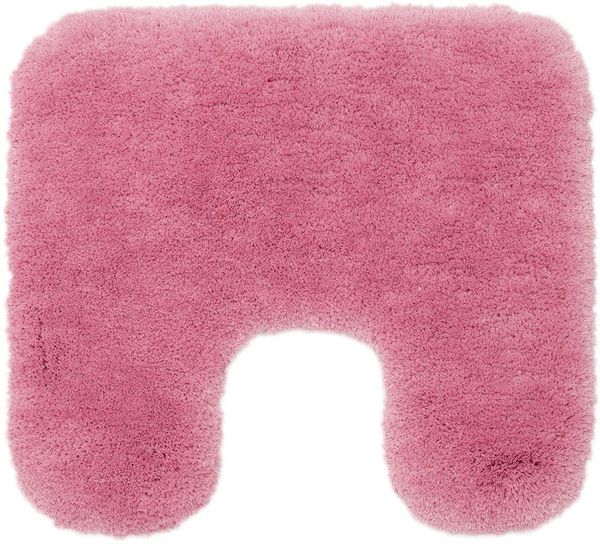 Gözze - Deluxe Badteppich mit Ausschnitt und extra hohem Flor, 100% Polyester (Mikrofaser), Mit Antirutschbeschichtung, 50x45 cm - Altrosa