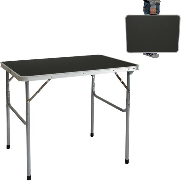 Campingtisch Alu Klapptisch 60x80x67cm praktisches Kofferformat Dunkelgrau