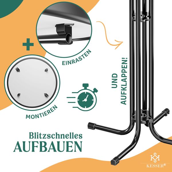 KESSER® Gastro Stehtisch klappbar - Gastronomie Bistrotisch rund - Wetterbeständiger Klapptisch Gartentisch - Runder Partytisch - Hitzebeständig - Stabil und sicher Schwarz, Ø 80 cm, 1er Set Bild 5