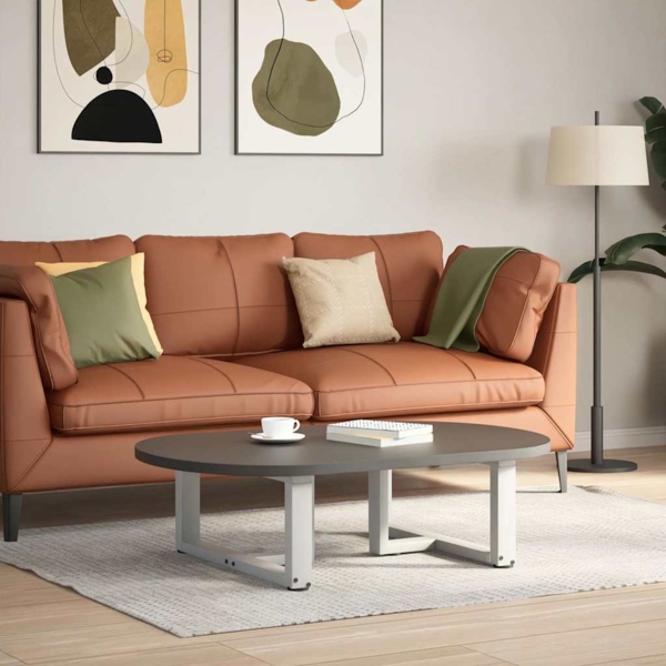 vidaXL Couchtischbeine T-Form 2 Stk. Weiß 70x25x(30-31) cm Stahl 4013017