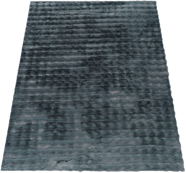 Paco Home Hochflor-Teppich Arnheim 741, rechteckig, Höhe: 34 mm, Uni Farben, modernes Design, besonders weich, Hoch-Tief Effekt