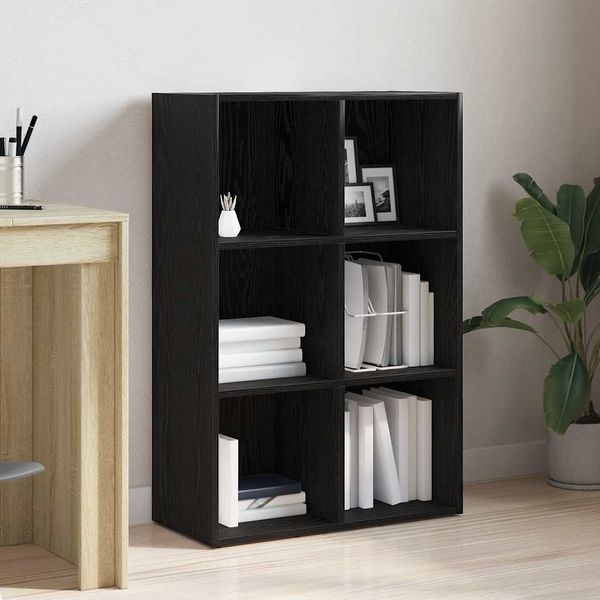 vidaXL Bücherregal Schwarz Eichen-Optik 66x30x98 cm Holzwerkstoff 862420
