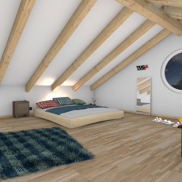 Holzbett (Fichte) "Rosi" 180 x 220 cm 20 cm mit Kopfteil Massivholzbett Bett Bild 3