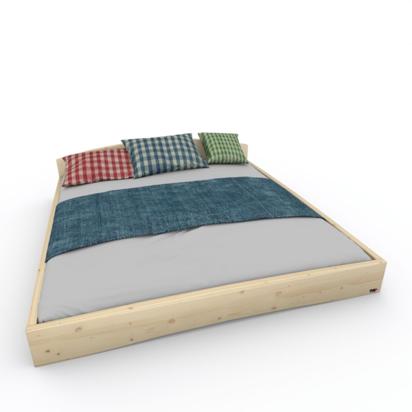 Holzbett (Fichte) "Rosi" 180 x 220 cm 20 cm mit Kopfteil Massivholzbett Bett Bild 2