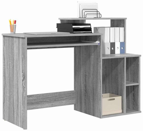vidaXL Schreibtisch Graues Sonoma 120,5 x 44 x 88,5 cm Holzwerkstoff 869479 Bild 3