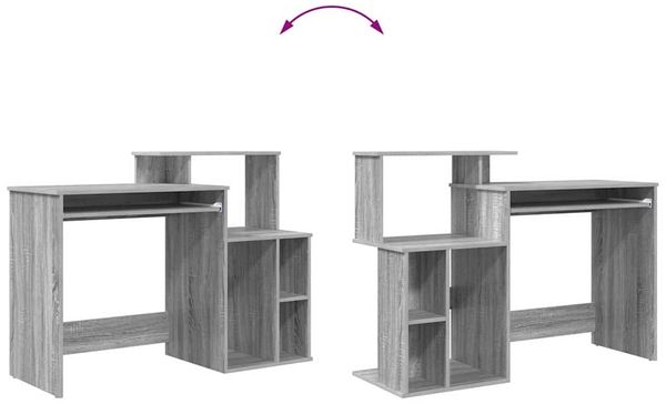 vidaXL Schreibtisch Graues Sonoma 120,5 x 44 x 88,5 cm Holzwerkstoff 869479 Bild 12