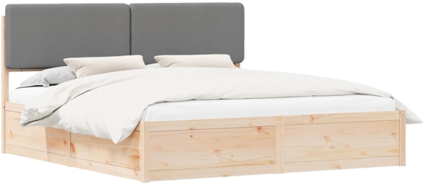 vidaXL Bettgestell mit gepolstertem Kopfteil Hellgrau 200 x 200 cm 3398139