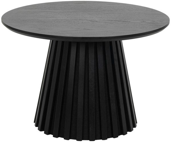 Couchtisch Gobens Ø60 cm Schwarz - Moderner Sofatisch mit zentralem Standfuß