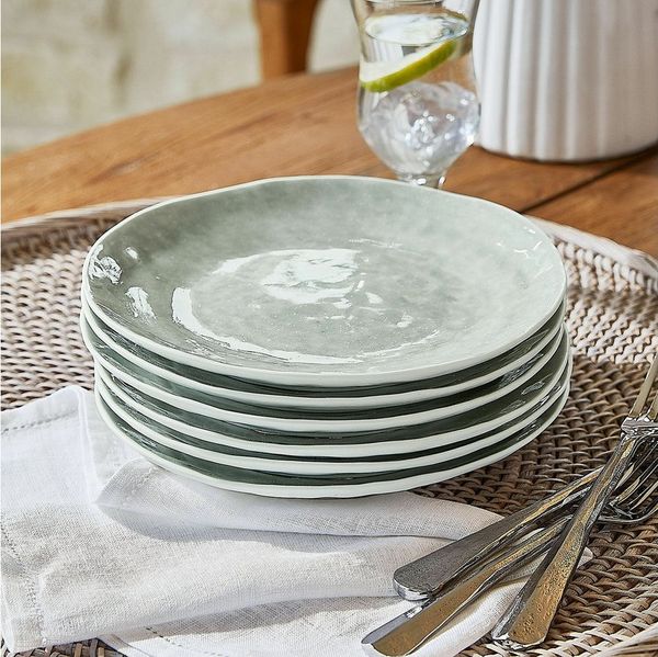 Mirabeau Geschirr-Set Desserteller 6er Set Braganza grün, Porzellan