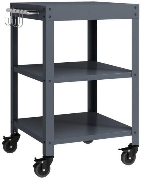 Outdoor Servierwagen Bolognano Stahl 81x50x50 cm Dunkelgrau [casa. pro]