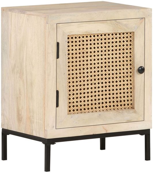 vidaXL Nachttisch 40x30x50 cm Mango Massivholz und Rohrgeflecht 323509