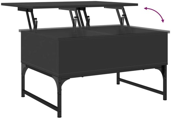 vidaXL Couchtisch Schwarz 70x50x40 cm Holzwerkstoff und Metall 845371 Bild 8
