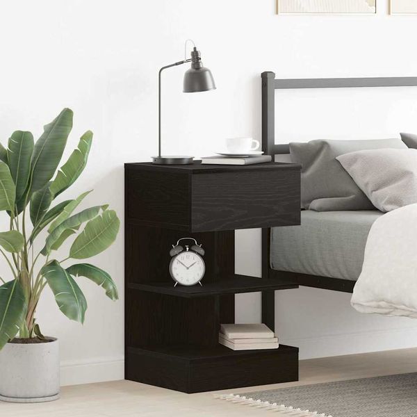 vidaXL Nachttisch Schwarz Eichen-Optik 40 x 35 x 65 cm Holzwerkstoff 862699