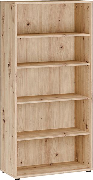Forte TEMPRA2 Bücher- und Aktenregal 70 80, modernes Regal mit 4 Einlegeböden, Holzwerkstoff, Artisan Eiche Holzdekor, 73,7 cm breit x 149,5 cm hoch x 34,8 cm tief