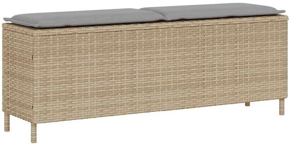 vidaXL Gartenbank mit Kissen Beige 110x30x40,5 cm Poly Rattan 4104157