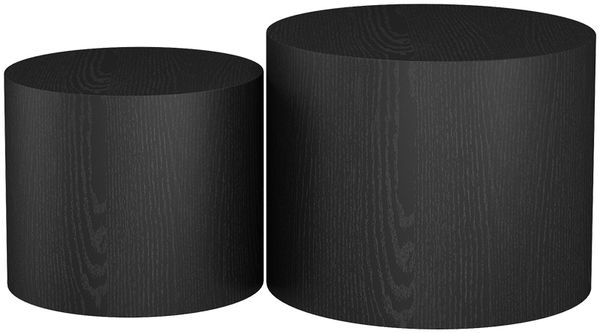 Vicco 'Giva' Couchtisch-Set, Holzwerkstoff schwarz, 48x38 cm und 38x32 cm