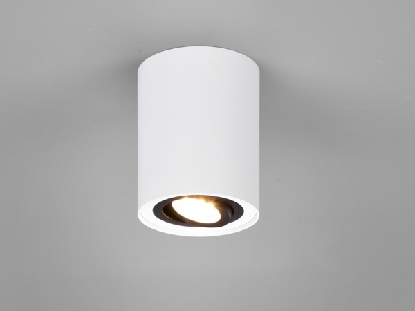 Deckenstrahler COOKIE Weiß-Schwarz mit schwenkbarem GU10 Spot, Ø 9,6cm