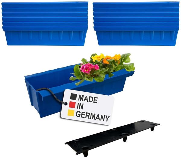 BURI Euro-Paletten Blumenkästen-Einsätze inkl. Bewässerungsmatte | 37,3cm | Pflanzkasten für Europalette Palette | Balkonkasten | Blumentopf | aus stabilen Kunststoff | Made in Germany