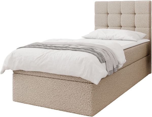 Boxspringbett Gazel Single Boucle (Farbe: Lambi 06, Größe: 100 x 200)