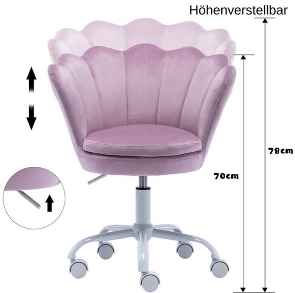 WAHSON OFFICE CHAIRS Loungesessel Samt Kinder Schreibtischstuhl Drehstuhl Bild 4