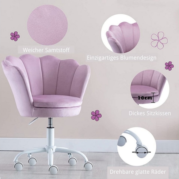 WAHSON OFFICE CHAIRS Loungesessel Samt Kinder Schreibtischstuhl Drehstuhl Bild 2