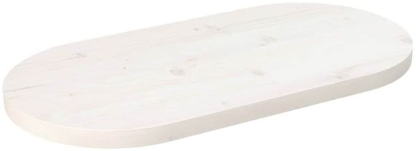vidaXL Tischplatte Weiß 60x30x2,5 cm Massivholz Kiefer Oval 824341