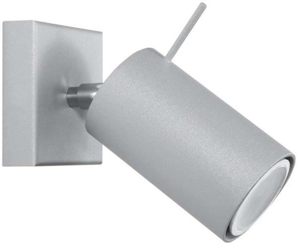 Wandleuchte, Grau, Stahl, Schwenkbarer Strahler