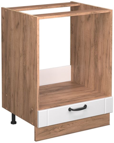 Herdumbauschrank Fame-Line Weiß Landhaus 60 cm , AP Marmor Vicco
