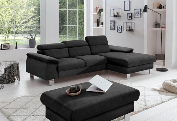 COTTA Ecksofa Komaris L-Form, B: 244 cm, mit Kopfteilverstellung, optional Bettfunktion, Bettkasten & Licht