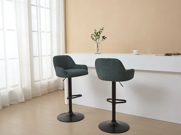 Vente-unique - LILIYA Barhocker Samt Grün - B 49 cm x H 102 cm86 cm x L 51 cm