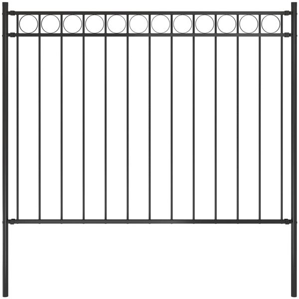 vidaXL Gartenzaun ASSEN Stahl 1,7 x 1 m Schwarz 146313