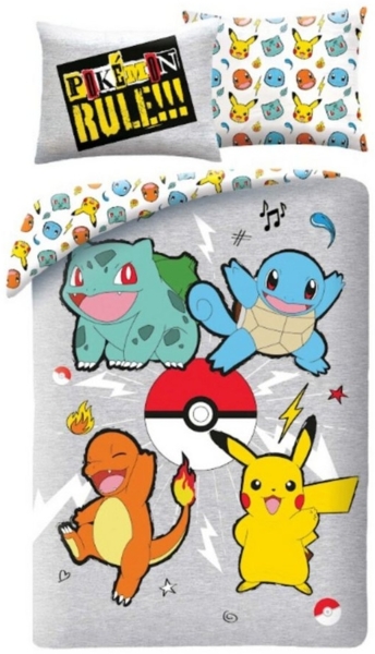 Pokémon Bettwäsche-Set – Bettbezug 140x200 cm + Kissenbezug 60x70 cm für Kinder
