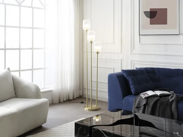 Vente-unique - LOUXOR Floor lamp MetallMetall Gold - B 30 cm x H 161 cm x L 30 cm