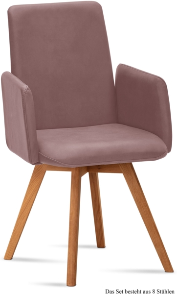 Armlehnstuhl (8er-Set) Dilys 52x92x60 Eiche geölt/Rosewood