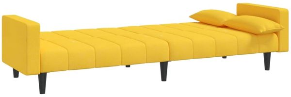 vidaXL Schlafsofa 2-Sitzer mit 2 Kissen Gelb Stoff 375838 Bild 6