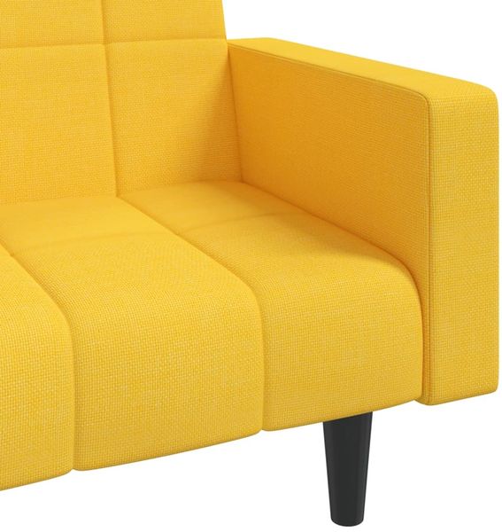 vidaXL Schlafsofa 2-Sitzer mit 2 Kissen Gelb Stoff 375838 Bild 9