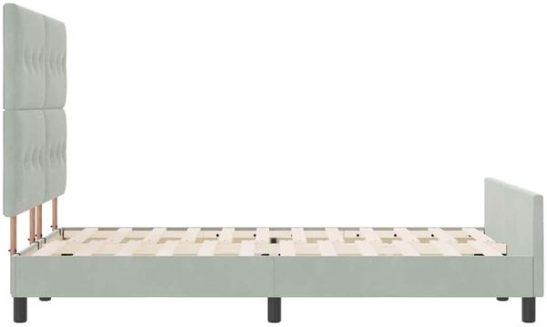 vidaXL Boxspringbett mit Kopfteil Hellgrau 140 x 200 cm Samt 3344945 Bild 8