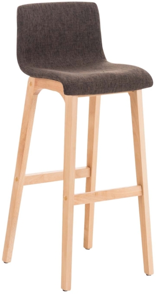 CLP Barhocker Hover Stoff Natura Buchenholzgestell mit Fußablage,braun