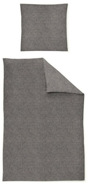 Irisette Mink Flausch Cotton Bettwäsche 200x200 uni Melange grau 8835-12 Bild 4
