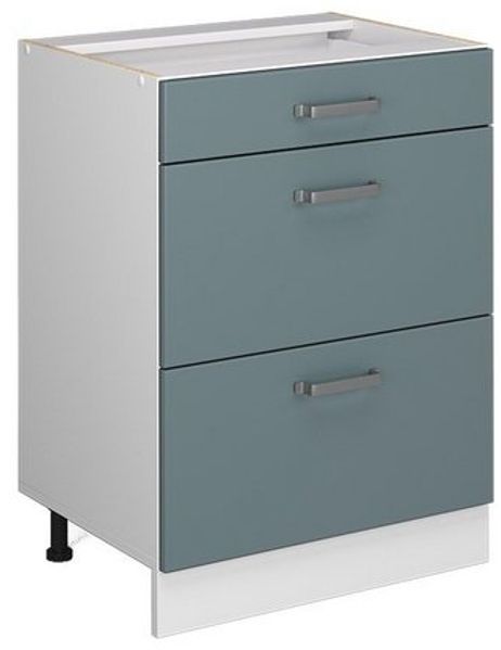 Küchenunterschrank R-Line Blau-Grau 60 cm mit Schubladen, ohne Arbeitsplatte Vicco Bild 4