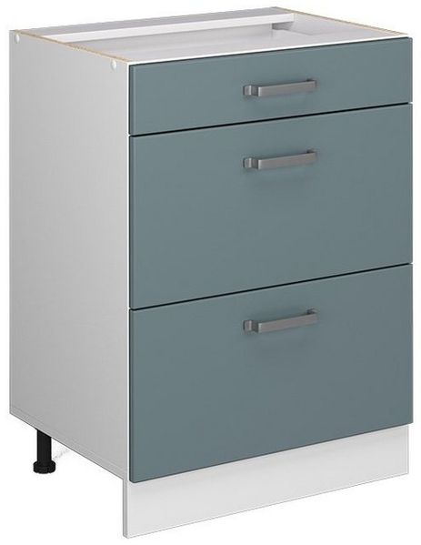 Küchenunterschrank R-Line Blau-Grau 60 cm mit Schubladen, ohne Arbeitsplatte Vicco Bild 5