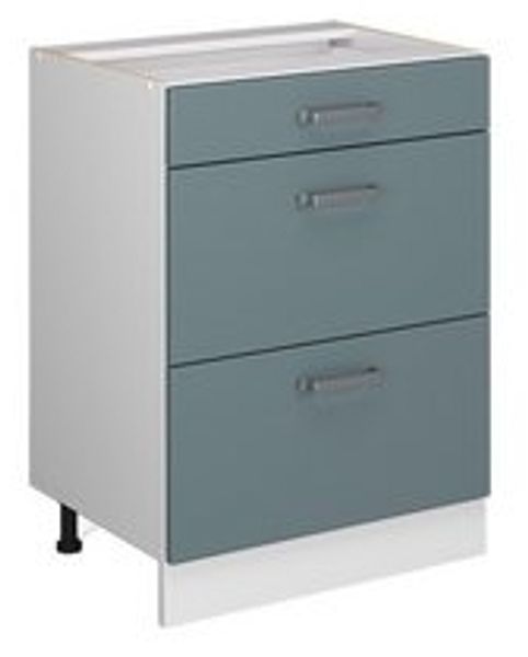 Küchenunterschrank R-Line Blau-Grau 60 cm mit Schubladen, ohne Arbeitsplatte Vicco Bild 6