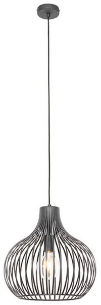 Qazqa Pendelleuchte Saffira, ohne Leuchtmittel, E27, Schwarz, Modern, Aluminium, 1-flammig