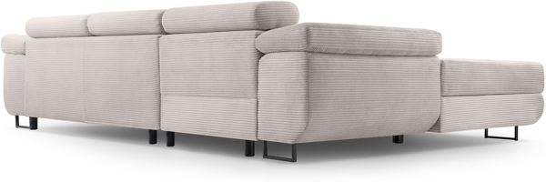 AX LIVING Cord Couch L Form – Arborio L Wohnlandschaft 280 cm Zartweiß Bild 6