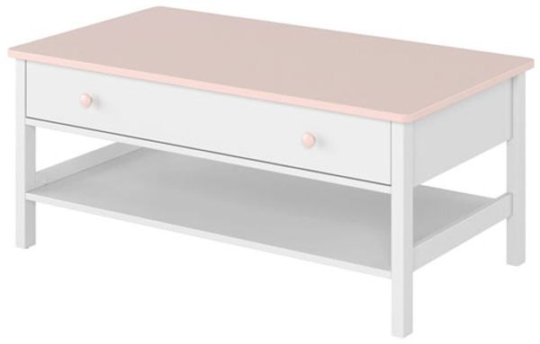 Couchtisch ""Luna"" Beistelltisch 110x60cm weiß rosa