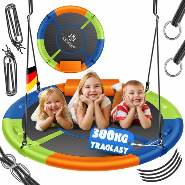 KESSER® Nestschaukel, verstellbar, Indoor - Outdoor-Schaukel für Kinder & Erwachsene, 120cm, Bunt